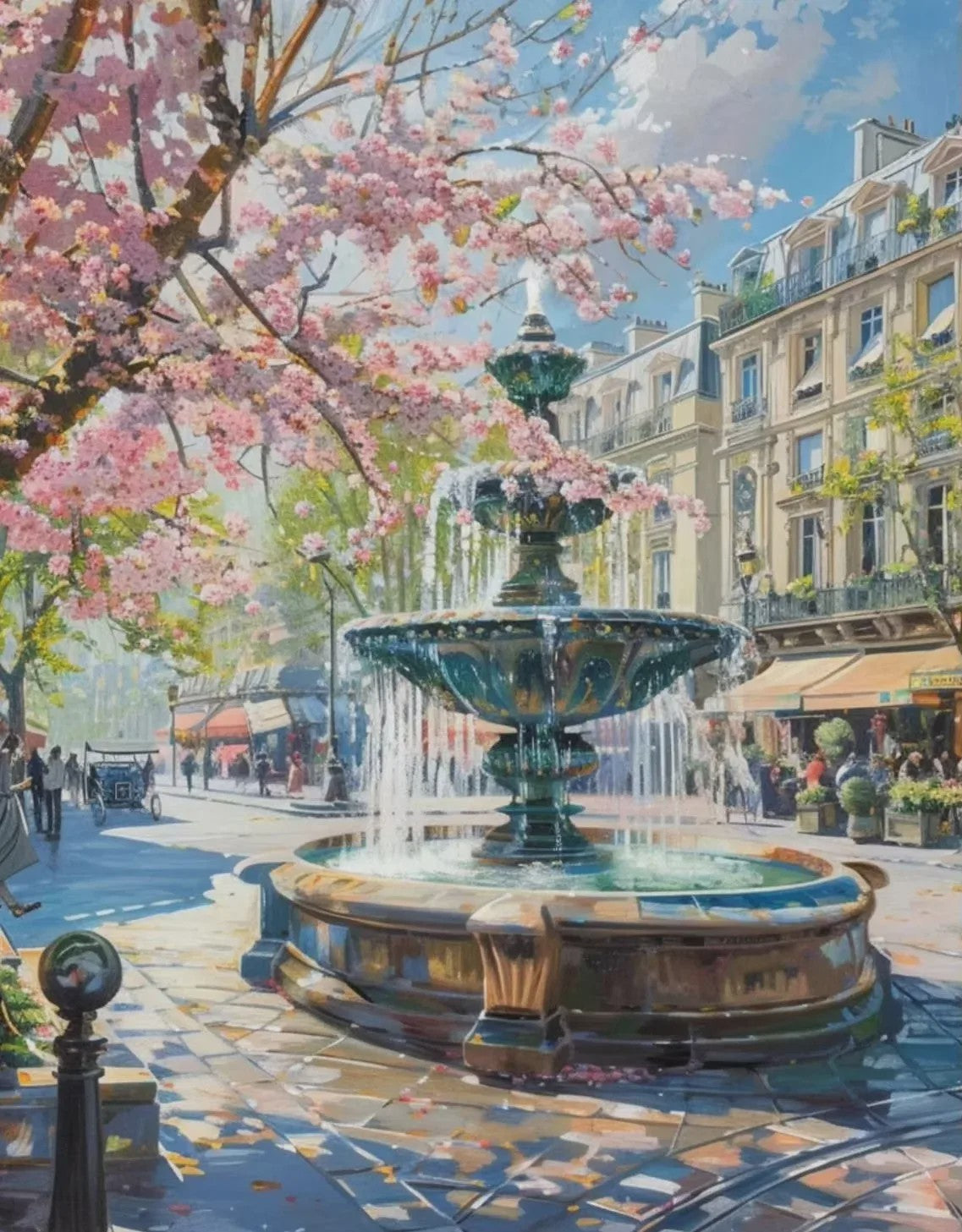 Franse Parijse Stadsgezichten Aquarel Kunst Posters Canvas Prints Wanddecoratie