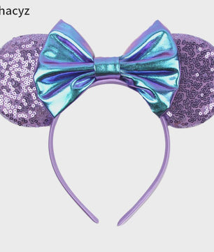 Chique Sequin Mickey Oortjes Diadeem met Strik - Feestelijk Haaraccessoire voor Kinderen & Dames