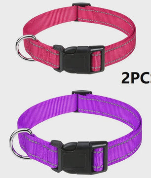Verstelbare Halsband voor Honden en Puppies met Reflecterende Strepen - Veilig en Comfortabel