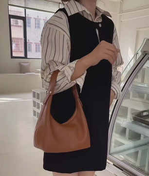 Vintage PU Lederen Schoudertas voor Dames - Hobo Stijl
