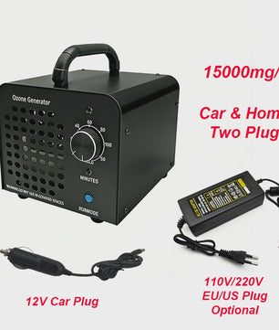 Krachtige Ozon Generator 60000mg/h - Luchtzuiveraar voor Huis, Kantoor & Auto
