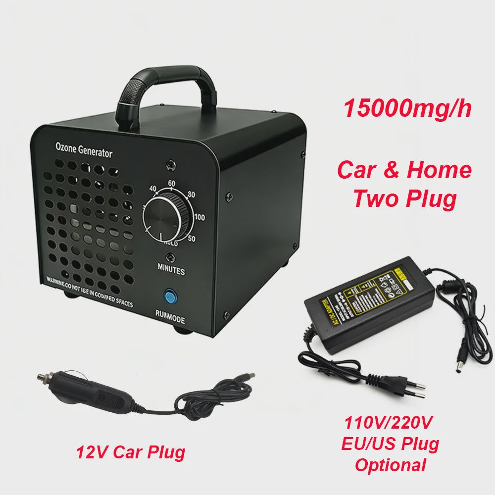 Krachtige Ozon Generator 60000mg/h - Luchtzuiveraar voor Huis, Kantoor & Auto