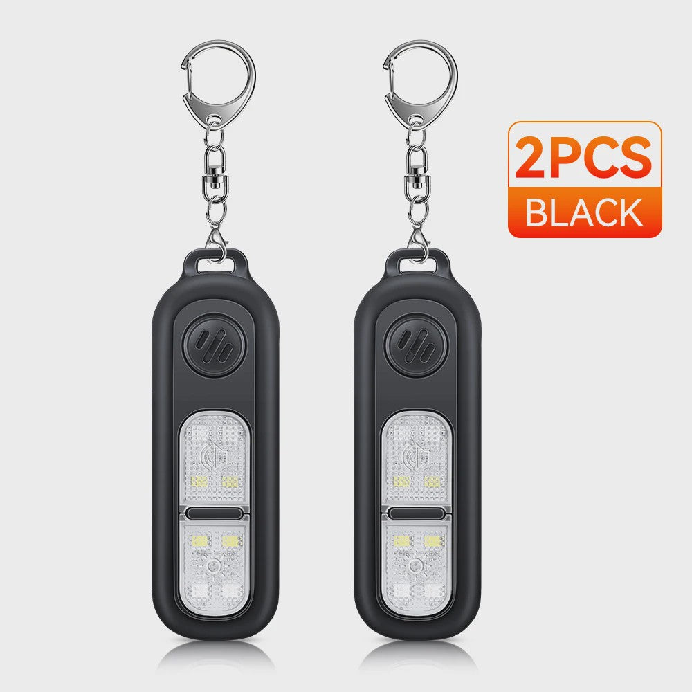 Persoonlijk Veiligheidsalarm met Sleutelhanger, 130dB, USB Oplaadbaar, LED Licht voor Noodgevallen & Nachtsport