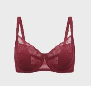 Elegante Kanten Minimizer Bh met Polkadot Dessin - Volledige Bedekking & Stevigheid