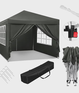 WOLTU 3x3m Partytent - Waterdichte Tuin- en Camping Paviljoen met UV-bescherming en Draagtas