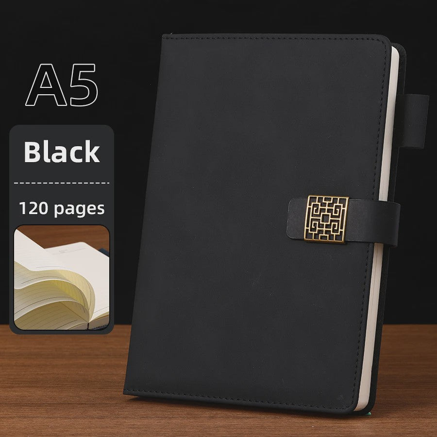 Luxe Vintage A5 Leren Notitieboek met Gepersonaliseerde Kaft - Perfect voor Werk & Studie