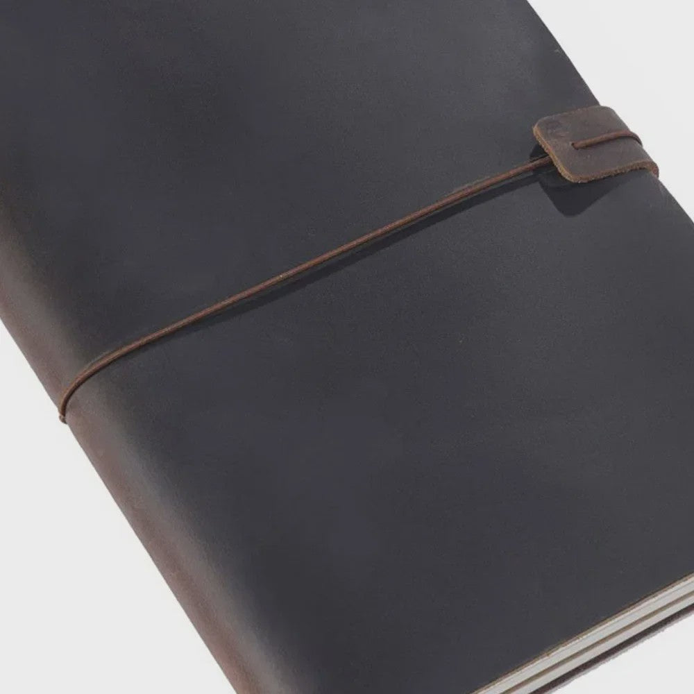 Moterm Vintage Leren Notitieboek - Handgemaakt, 100% Echt Leer, Hersluitbaar