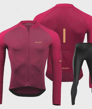Heren Fietsset Lange Mouw Jersey met Bib Pants - Ademend en Comfortabel