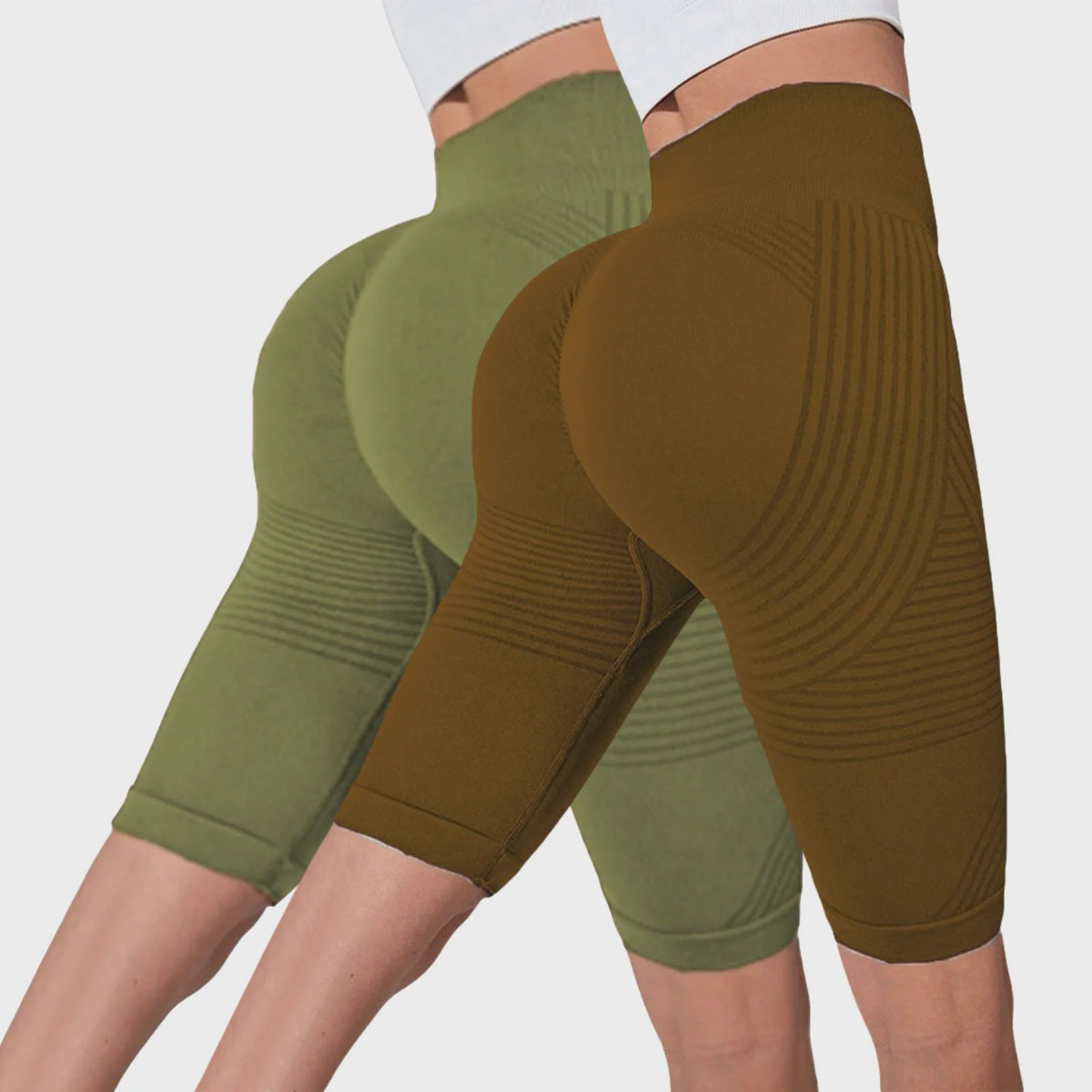 2-Pack Seamless High-Waisted Yoga Shorts met Push-Up Effect - Perfect voor Fitness & Training