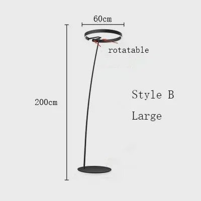 Moderne Gouden Ring Vloerlamp - Minimalistisch Design, Luxe Verlichting voor Woonkamer
