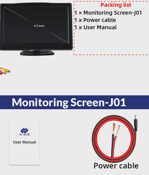 4.3 Inch Auto Achteruitrijcamera Display - Draaibaar & Universeel