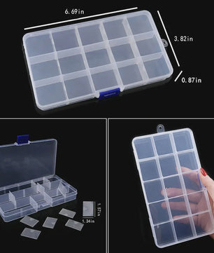 Transparante Plastic Opbergdoos met Verstelbare Vakjes - Sieraden, Kralen & Kleine Spullen
