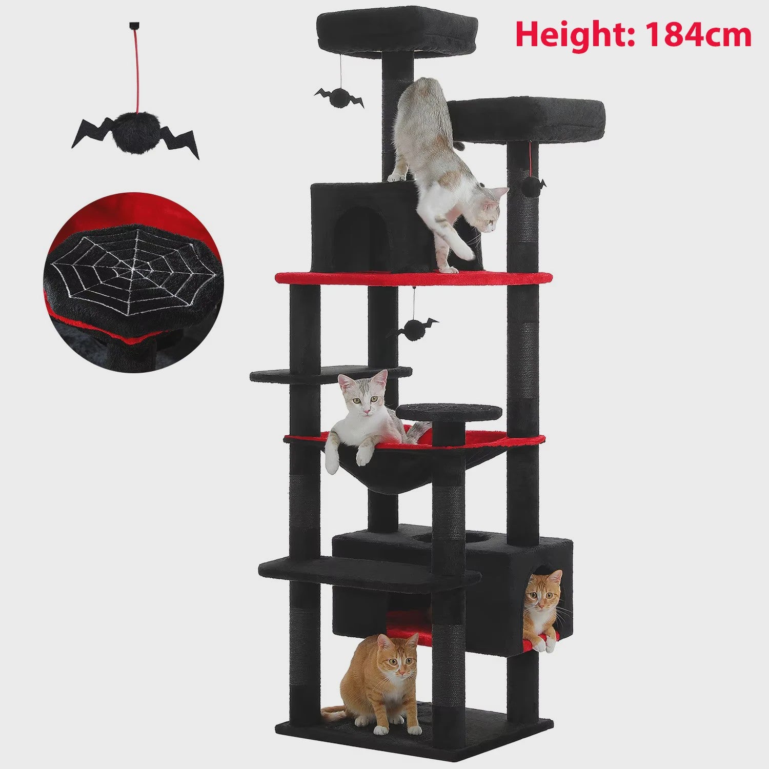 Grote Kattenboom met Krabpalen, Hangmat en Speeltjes - Meerdere Niveaus