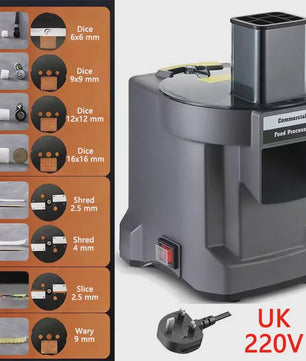 Professionele Elektrische Groentesnijder 3-in-1: Snijden, Raspen & Blokjes