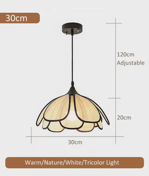 Retro Rotan Bloem Hanglamp - Sfeervolle Verlichting voor Woonkamer, Slaapkamer & Eetkamer