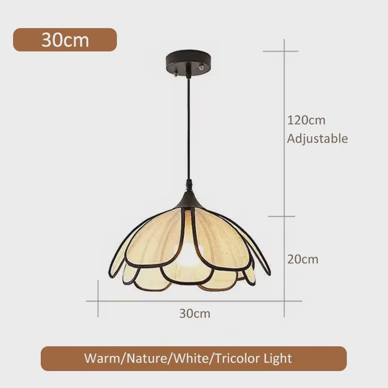 Retro Rotan Bloem Hanglamp - Sfeervolle Verlichting voor Woonkamer, Slaapkamer & Eetkamer