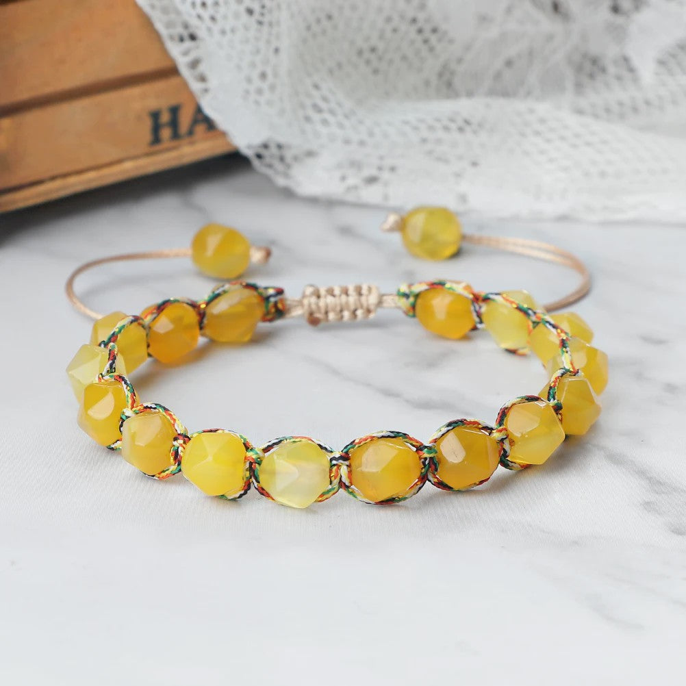 Unieke Kralen Armband - Natuurlijke Tijgeroog, Amethist & Rozenkwarts - Verstelbaar