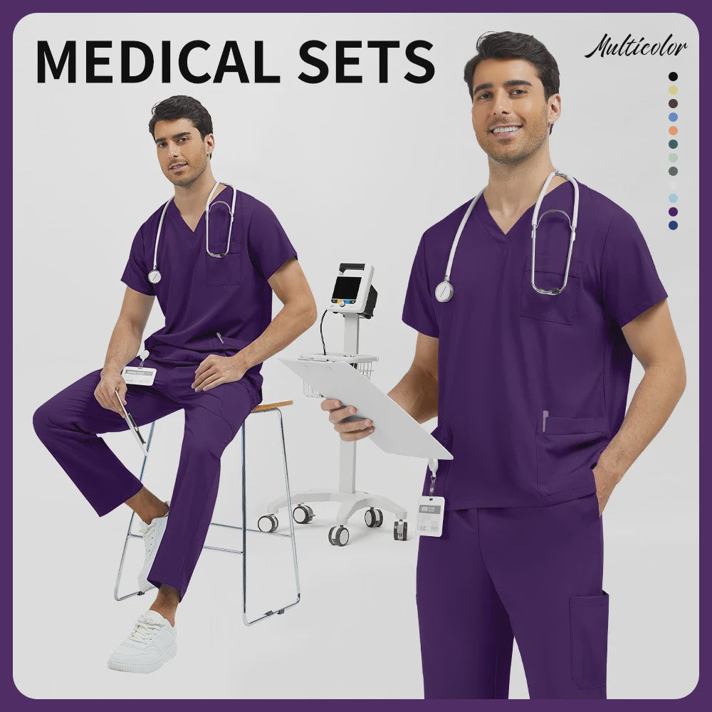 Niaahinn Heren Scrubs Set - Medische Werkkleding voor Ziekenhuis & Zorgprofessionals