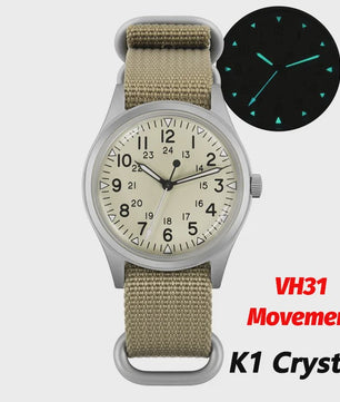 Militado ML07 Vintage Herenhorloge - 36mm Quartz met Bubble Crystal & AR Coating