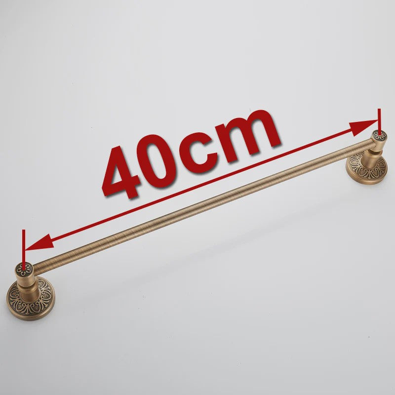 Enkele Handdoekhouder 60cm - Massief Aluminium, Antiek Messing Finish