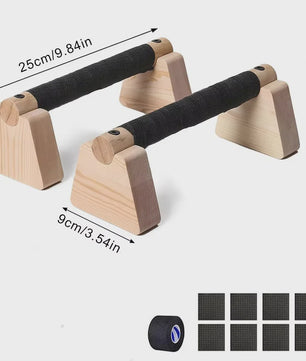 Houten Push-Up Bars & Parallettes voor Thuis Workout - Stabiliteit en Comfort