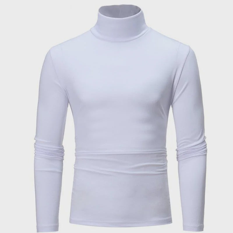 Heren Slim Fit Thermoshirt met Hoge Hals - Lange Mouwen voor Winter en Herfst