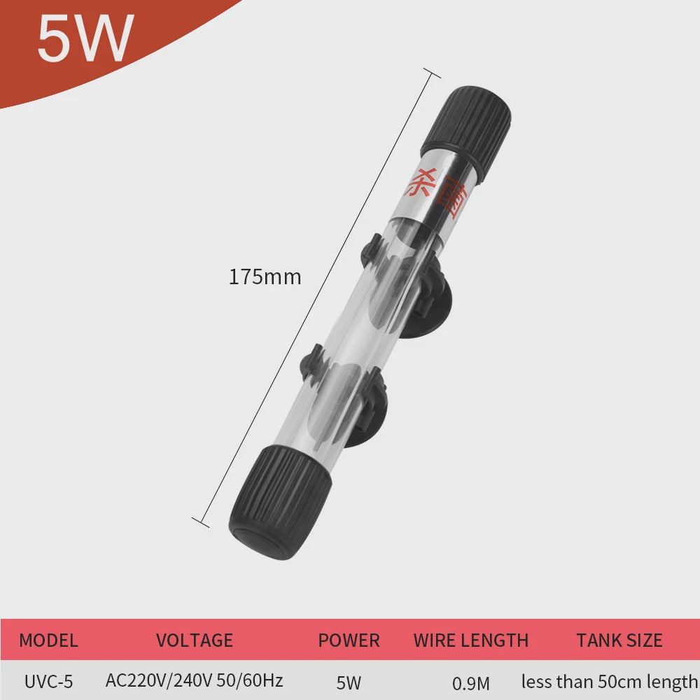 Krachtige Aquarium UV Sterilisator Lamp - 5-11W Onderwater Reiniging