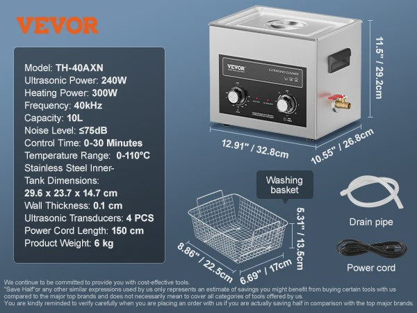 Professionele Ultrasone Reiniger met Verwarming en Timer - 2-30L voor Laboratorium, Metaal & Auto-onderdelen