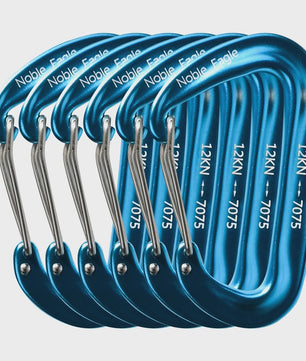 Set van 6 Karabiners 12kN D-Ring - Robuust Aluminium voor Outdoor & Klimmen