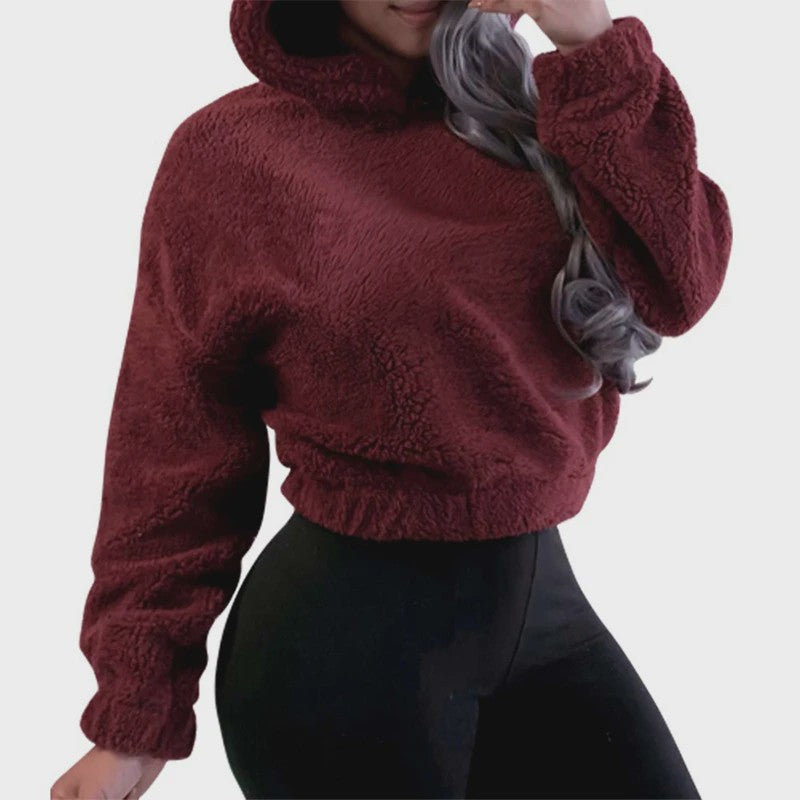 Schattige Fluffy Hoodie met Berenoren - Dames Winter Pullover