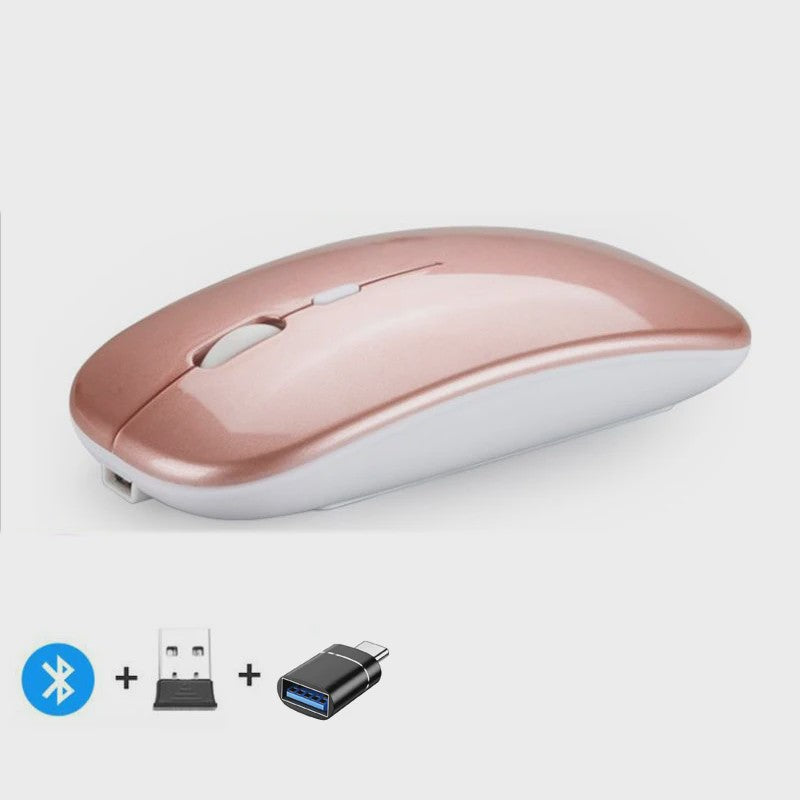 Draadloze Oplaadbare Muis: Bluetooth & 2.4GHz Dual Mode voor PC/Laptop
