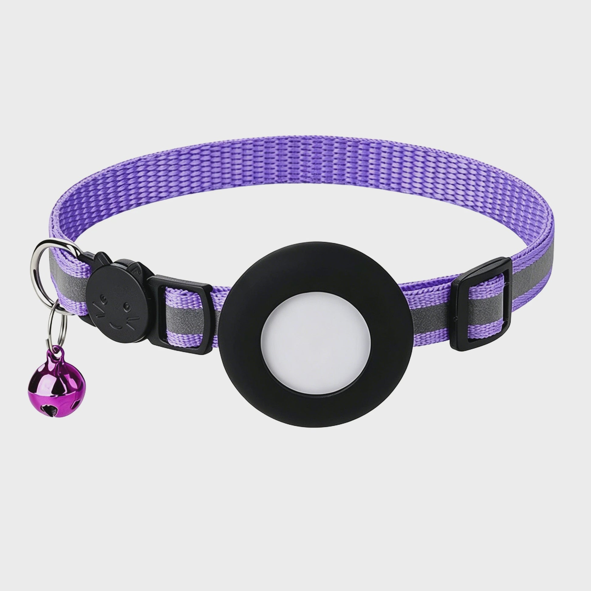 Verstelbare Airtag Kattenhalsband met Veiligheidsgesp, Bel & Reflectie - Anti-Verlies Tracker Houder
