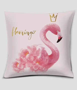 Vrolijke Flamingo Kussenhoes Vierkant - Decoratie voor Bank & Auto