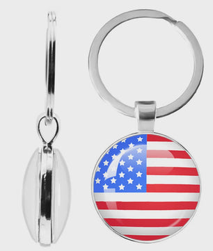 Soviet Union,Brazil,Canada,Netherlands,Israel,Syria,Venezuela,United States,Spain National Flag Series Double-Sided Keychain