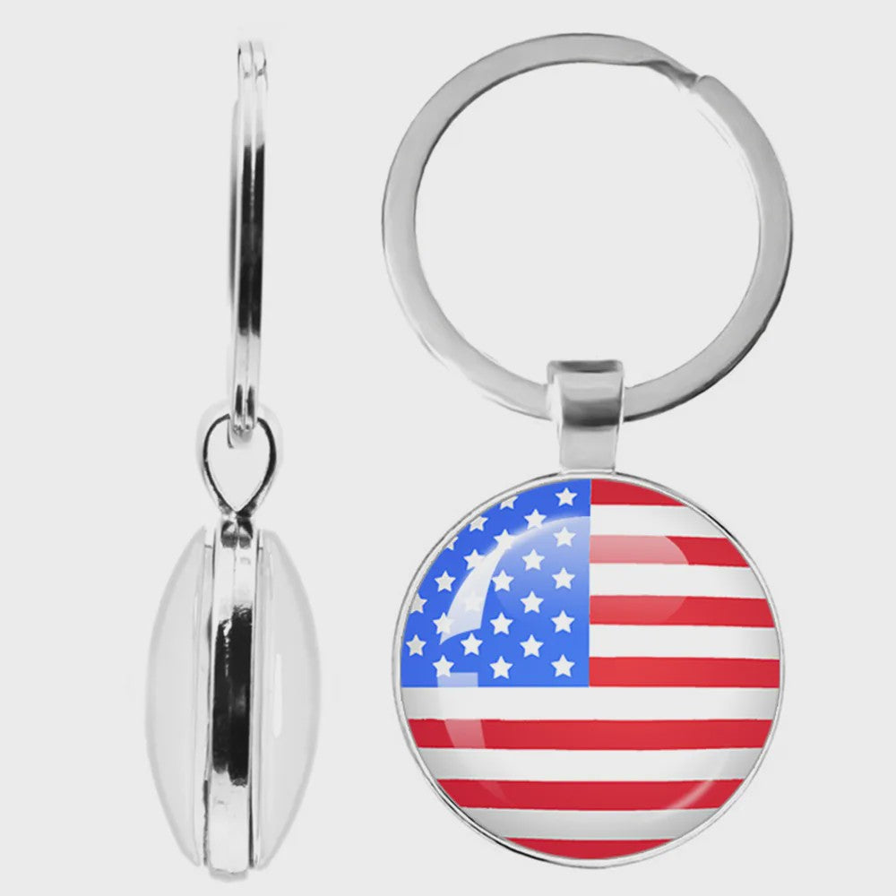 Soviet Union,Brazil,Canada,Netherlands,Israel,Syria,Venezuela,United States,Spain National Flag Series Double-Sided Keychain