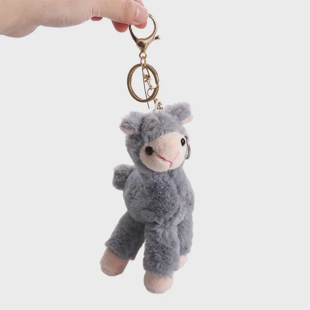 Pluche Alpaca Sleutelhanger - Schattige Knuffel Dierenhanger voor Tassen en Sleutels