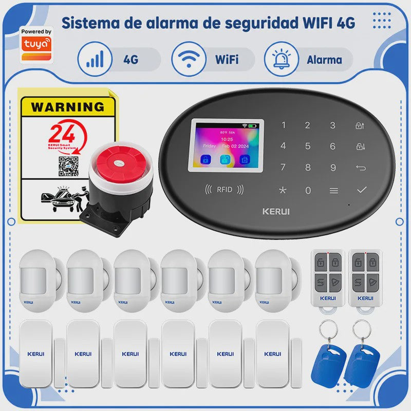 KERUI W20 WiFi GSM Alarmsysteem met Tuya Smart App - Draadloze Home Security Kit