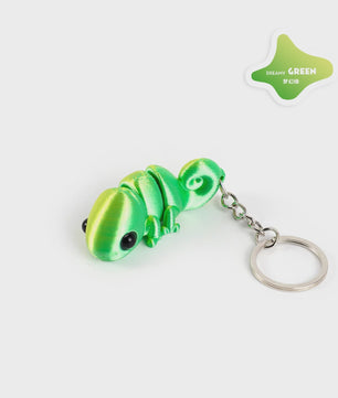 Bewegelijke 3D Geprinte Kameleon Sleutelhanger - Leuk Accessoire & Cadeau