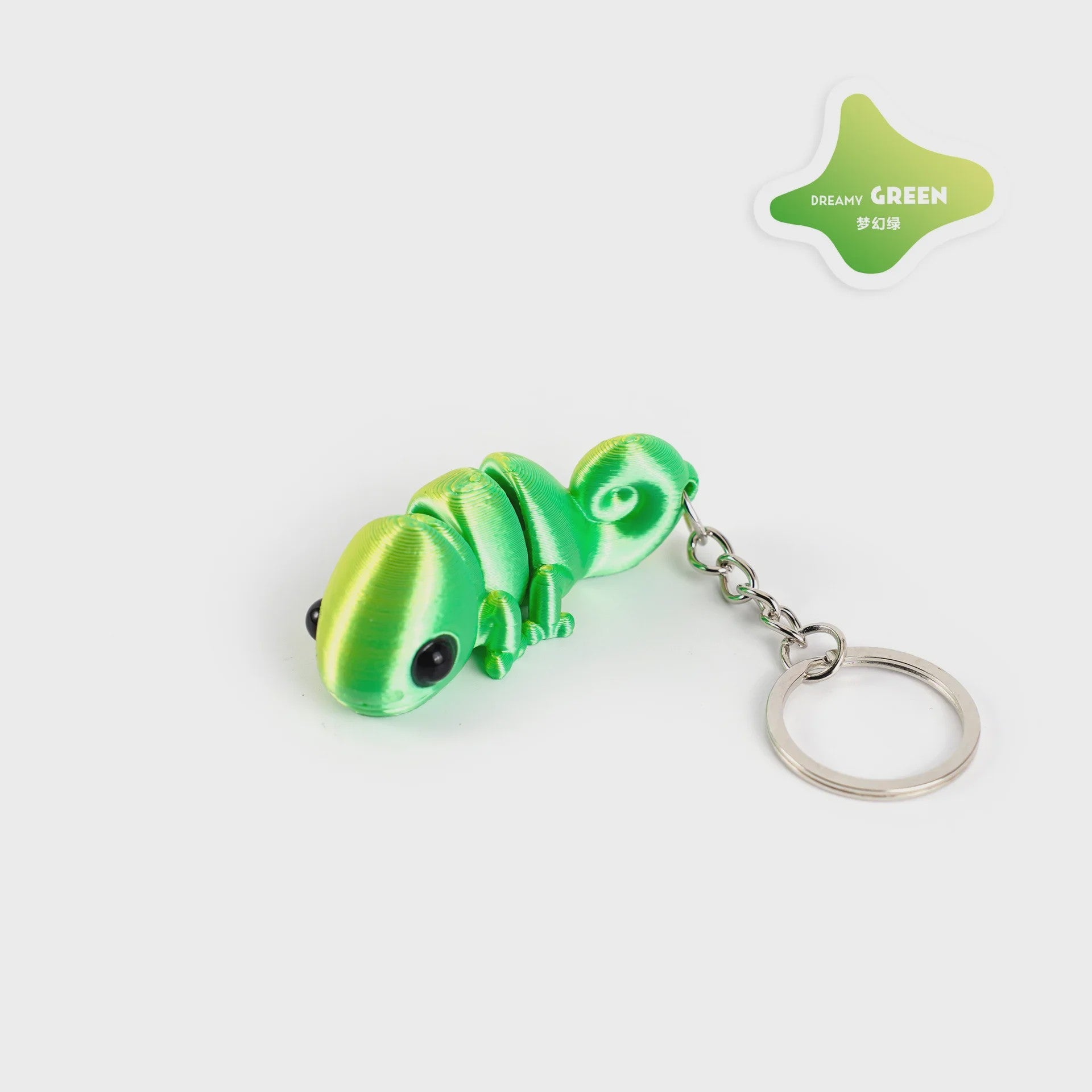 Bewegelijke 3D Geprinte Kameleon Sleutelhanger - Leuk Accessoire & Cadeau