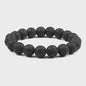 Elastische Charm Armband met Natuursteen Kralen: Lavasteen & Tijgeroog (6/8/10mm) - Voor Dames en Heren