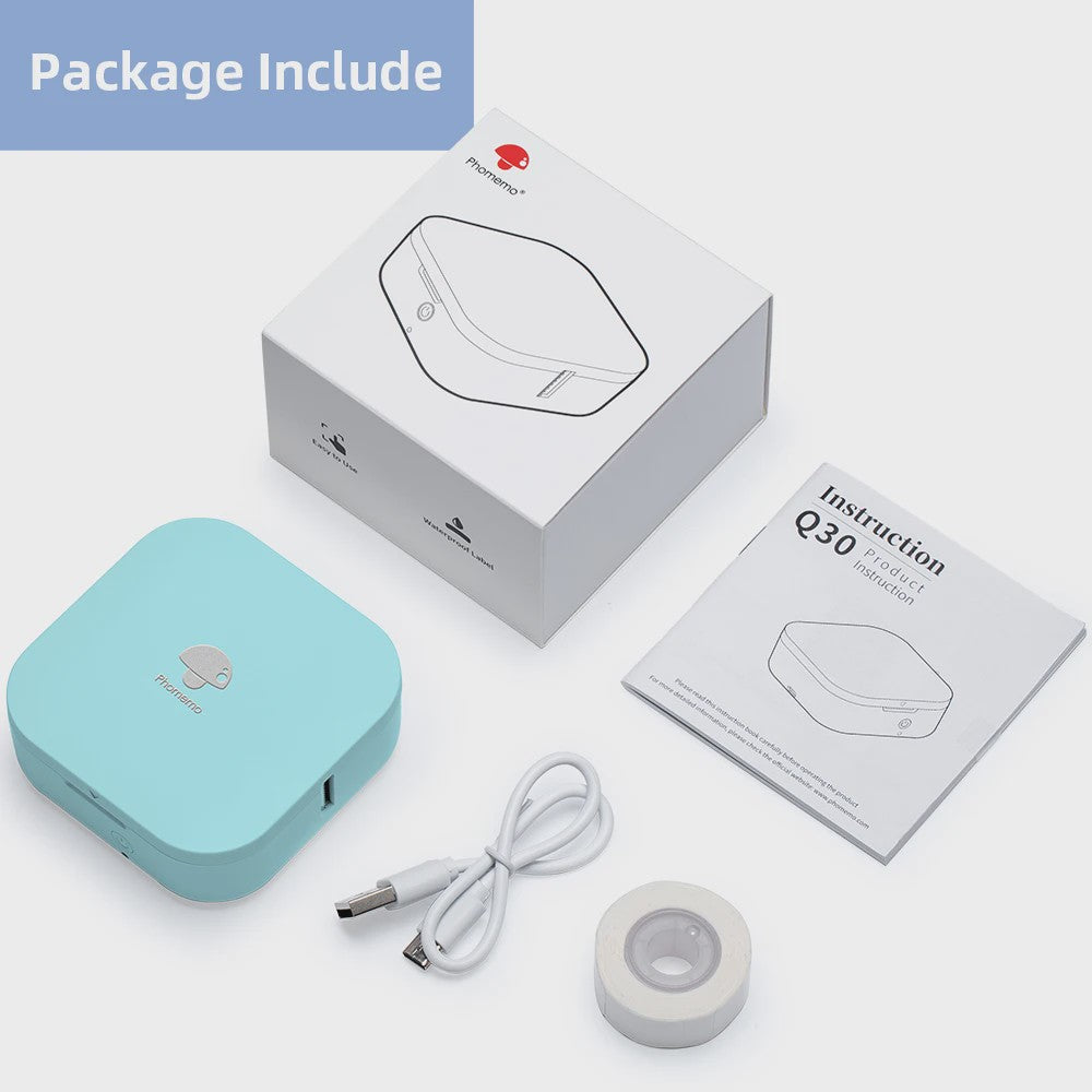 Phomemo Q30 Mini Label Printer: Draagbare Draadloze Sticker Printer
