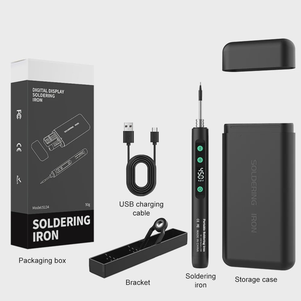 15W USB Slimme Soldeerbout Set met Temperatuurregeling en Type-C