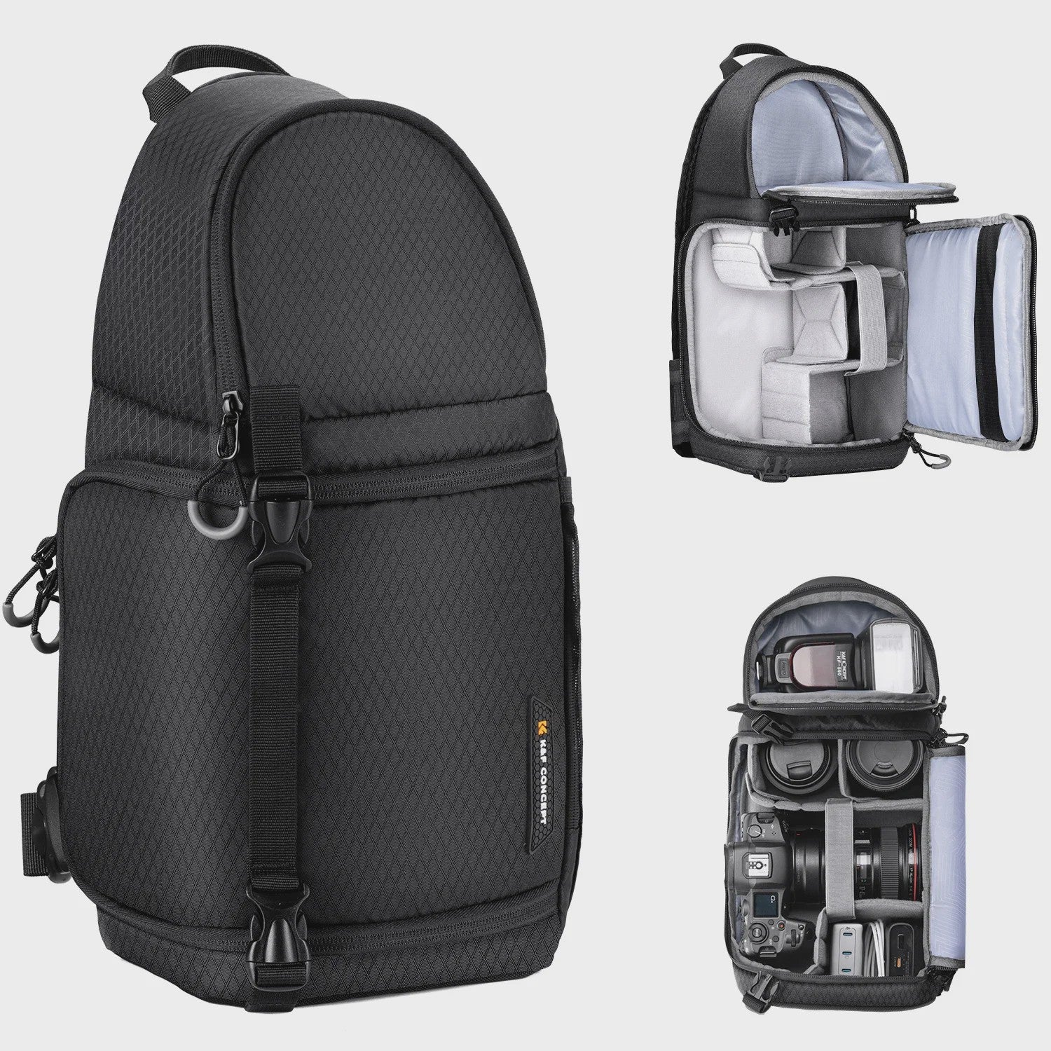 K&F CONCEPT 10L Waterdichte Camera Sling Backpack - Fotografie Rugzak voor DSLR/Mirrorless