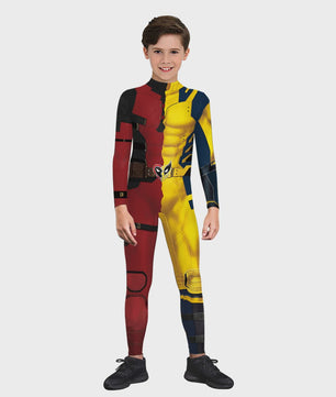Deadpool & Wolverine Dual Cosplay Jumpsuit - Superhelden Outfit voor Kinderen & Volwassenen