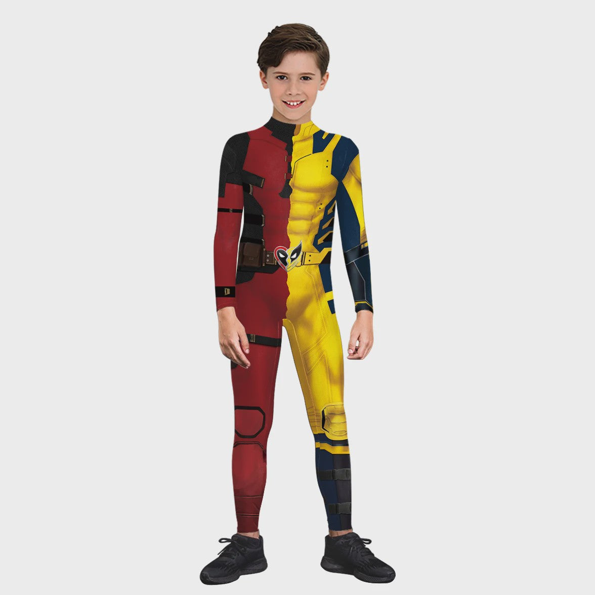 Deadpool & Wolverine Dual Cosplay Jumpsuit - Superhelden Outfit voor Kinderen & Volwassenen