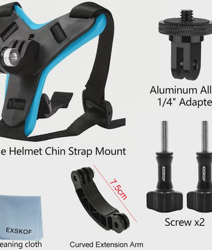 Motorhelm Kinband Mount voor Actiecamera's - GoPro, DJI, Insta360 & Meer
