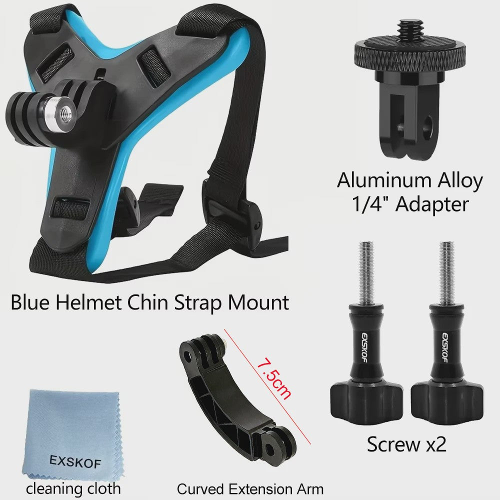 Motorhelm Kinband Mount voor Actiecamera's - GoPro, DJI, Insta360 & Meer
