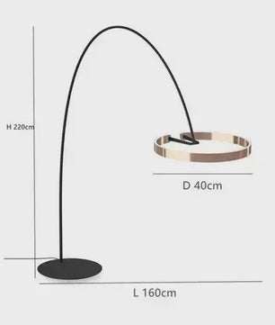 Moderne Gouden Ring Vloerlamp - Minimalistisch Design, Luxe Verlichting voor Woonkamer