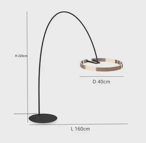 Moderne Gouden Ring Vloerlamp - Minimalistisch Design, Luxe Verlichting voor Woonkamer
