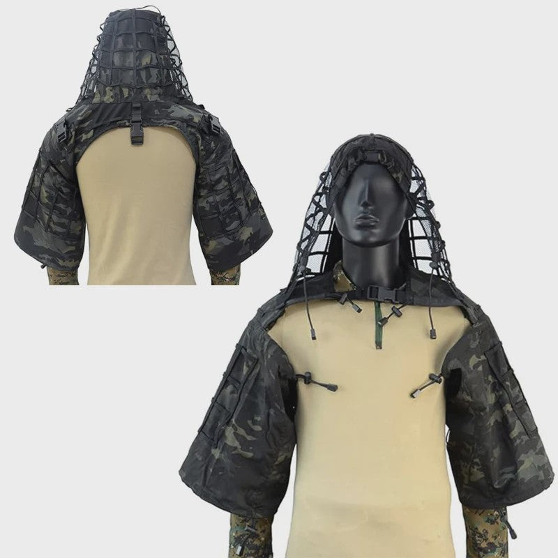 Ademende Ghillie Suit Cape - Camouflage Basis voor Jacht, Airsoft & Paintball